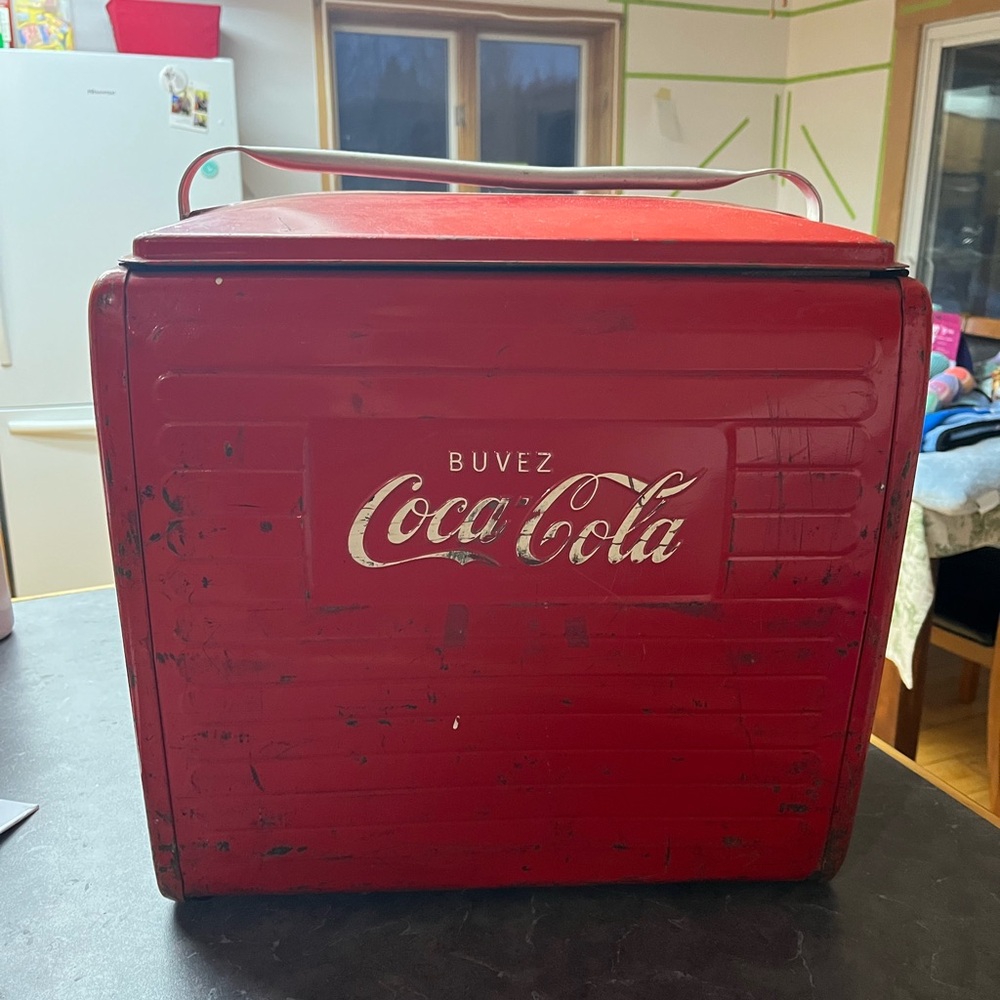 Coca-Cola Classic Red Metal Cooler